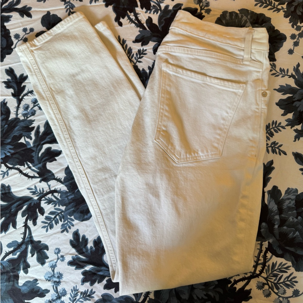 Agolde Nico Slim High Rise White Denim Jeans